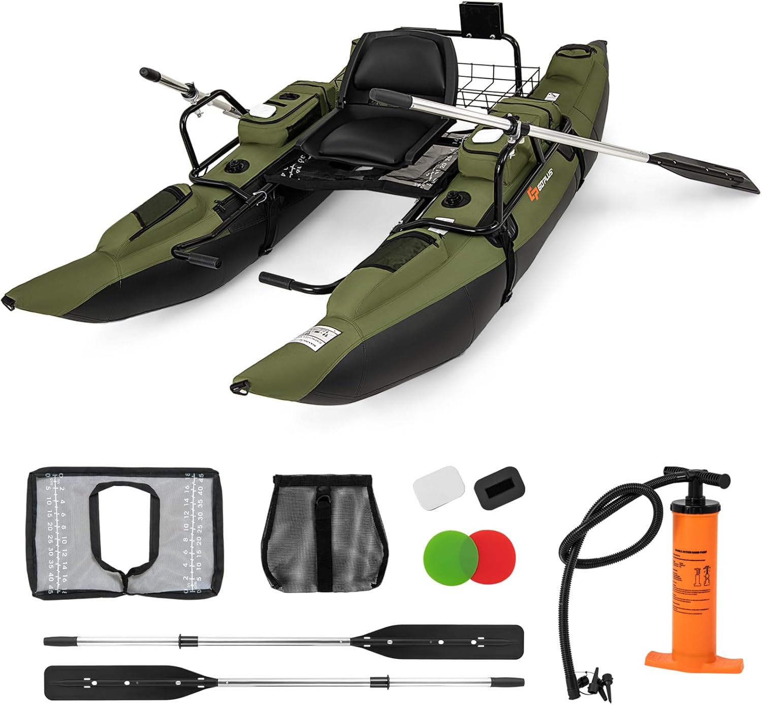 Fishing Boat Paddle - Opblaasbare bellyboot voor volwassenen met opvouwbare,