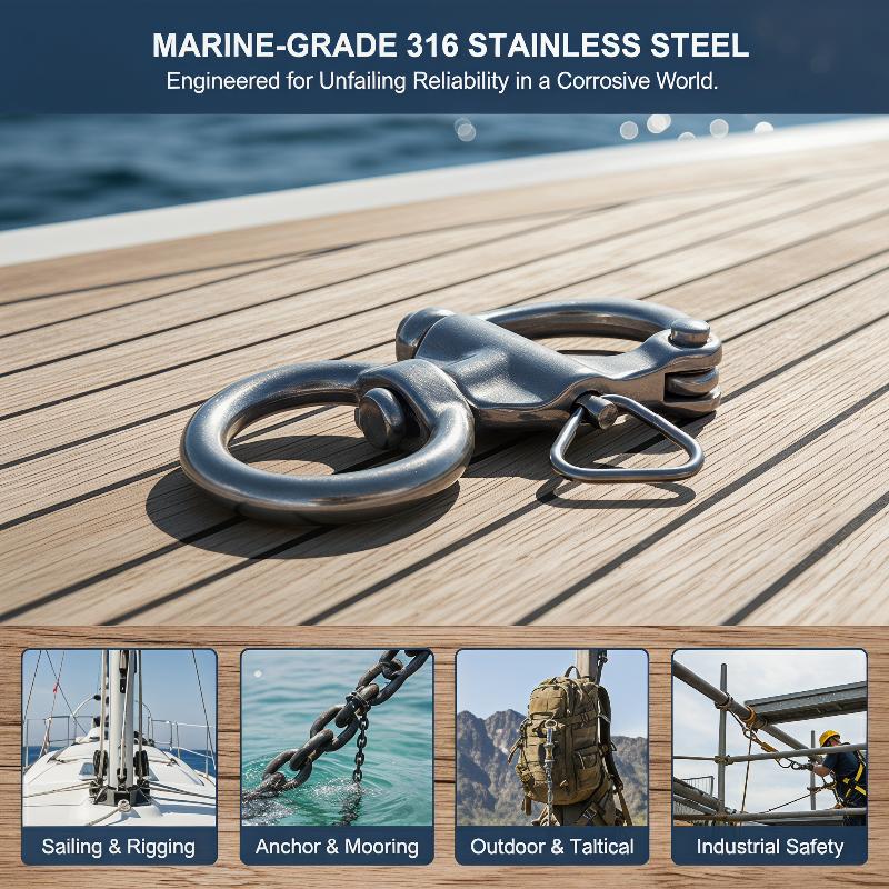 Marine Swivel Snap Shackle 316 - Fishing Boat Paddle recensie en prijs